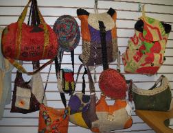 Fair trade accessories made by Earth Divas- most are recycled silk and Hemp from the mountains of Katmando.