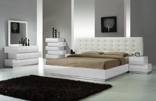 Modern white Milan Contemporary bedroom set