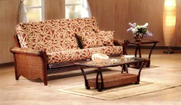 We have a couple styles of Rattan with unique matching coffee tables and end tables.