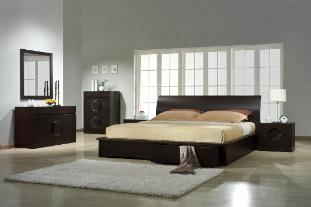 European style, Zen modern bedroom with platform bed