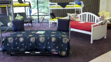 The Futon Factory has a large selection of Wood and Metal Day beds, With Drawers, Extensions and Pop up Trundles.